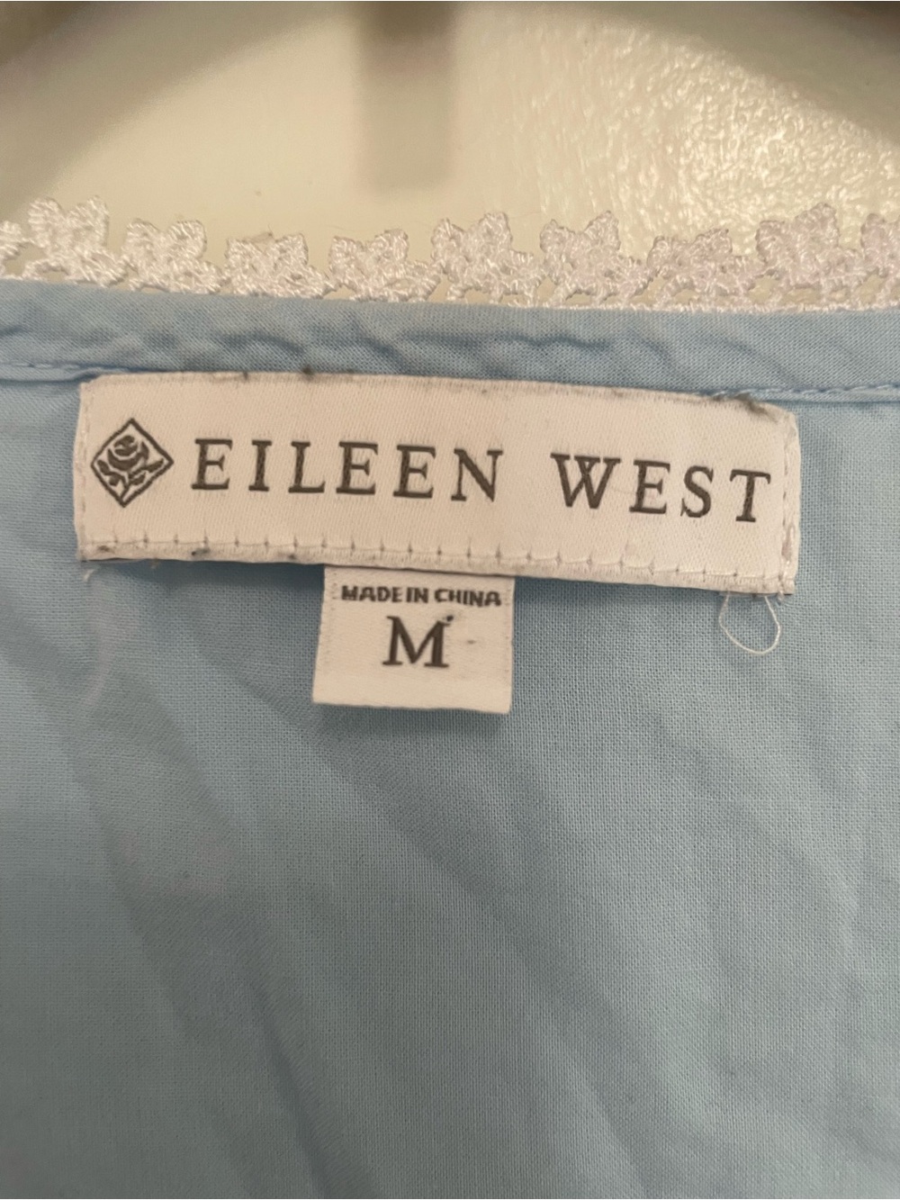 Eileen West Light Blue Nightgown with White Lace Trim pintuck ballet medium - Picture 6 of 7